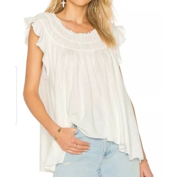 Free People Coconut Smock Off The Shoulder Tee S NWT - Picture 1 of 7